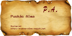 Puskás Alma névjegykártya
